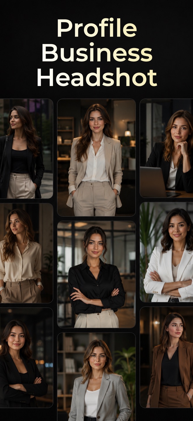 Business portrait examples from the Headshot App Store listing